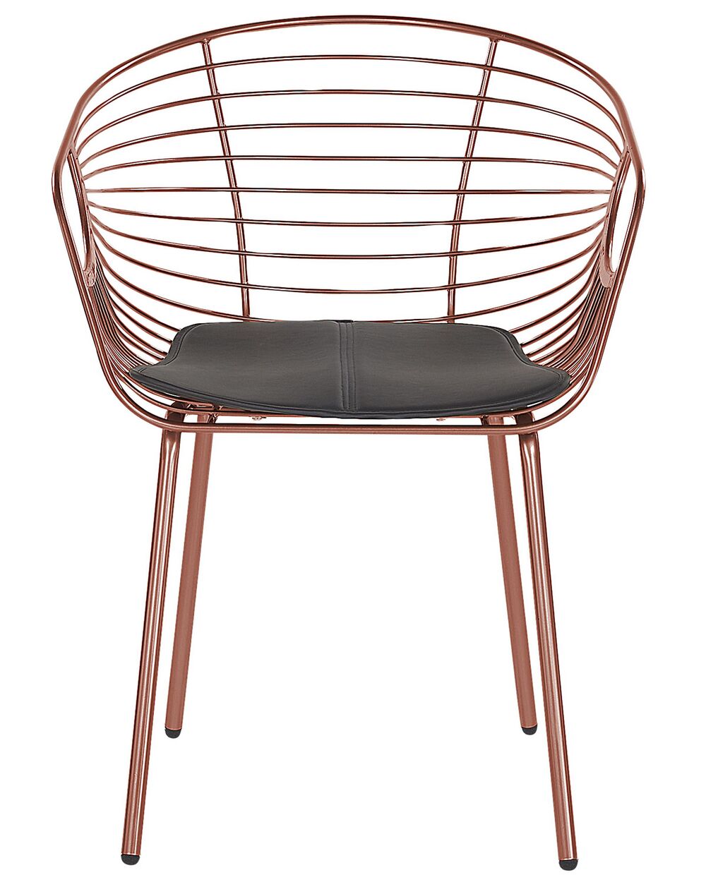Set of 2 Dining Chairs HOBACK Metal Copper Beliani