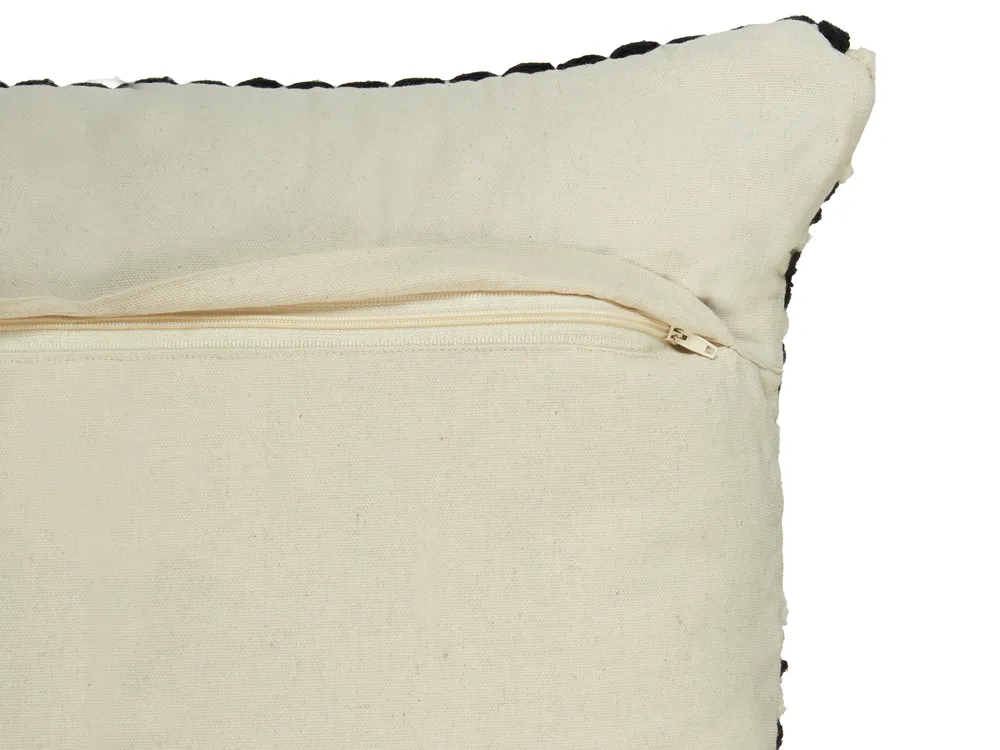 Set of 2 Decorative Cushions YONCALI 45 x 45 cm Cotton Black Checked_802138