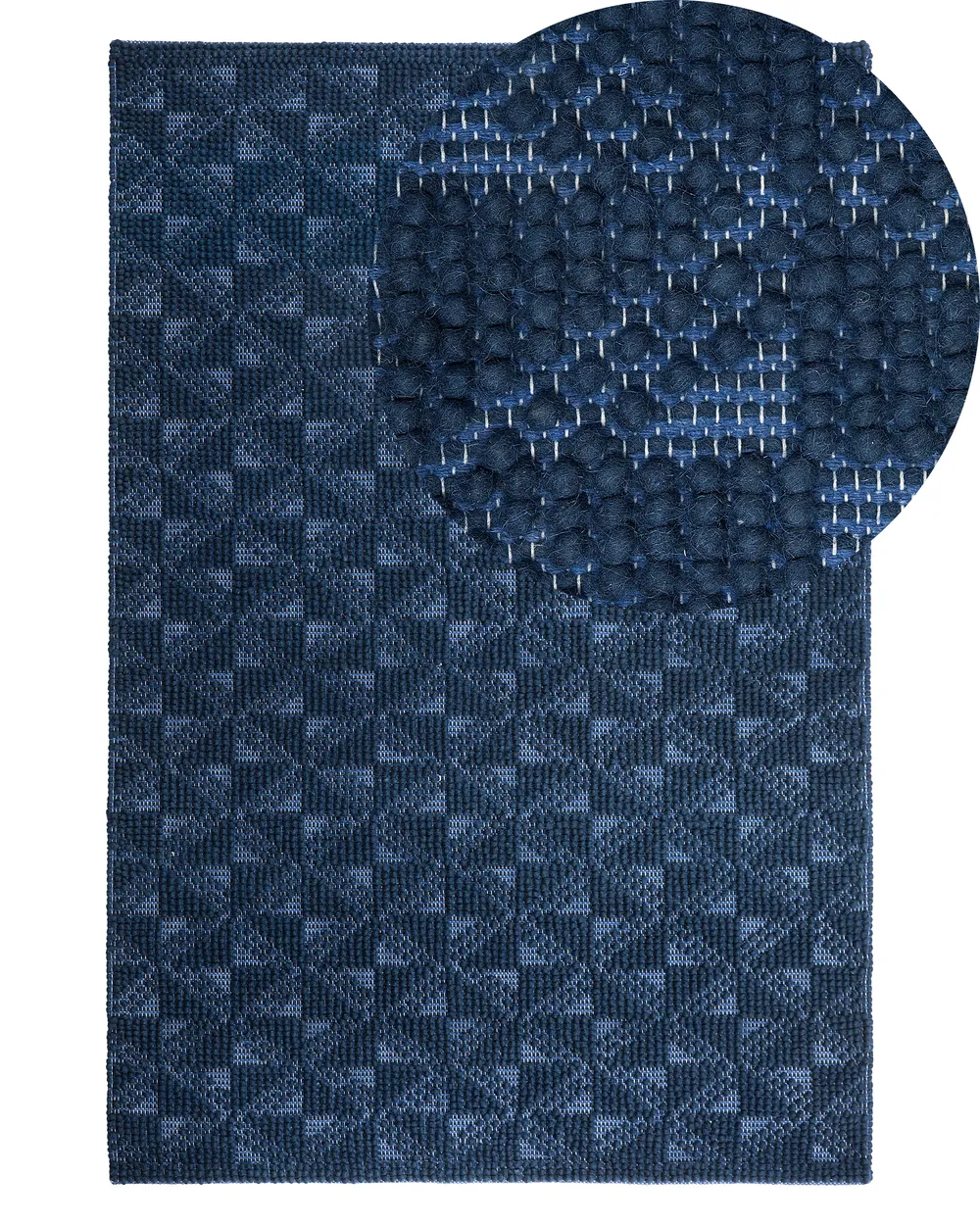 Dywan SAVRAN Granatowy 140 x 200 cm Wełna