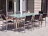 Mesa de jardín GROSSETO 220 cm 100 cm Vidrio agrietado Transparente