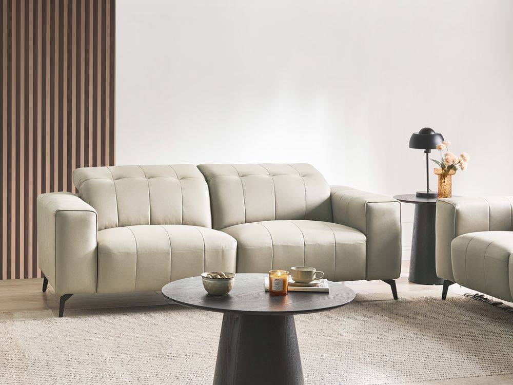 Sofa 3 Seater OMMEL Fabric Light Beige
