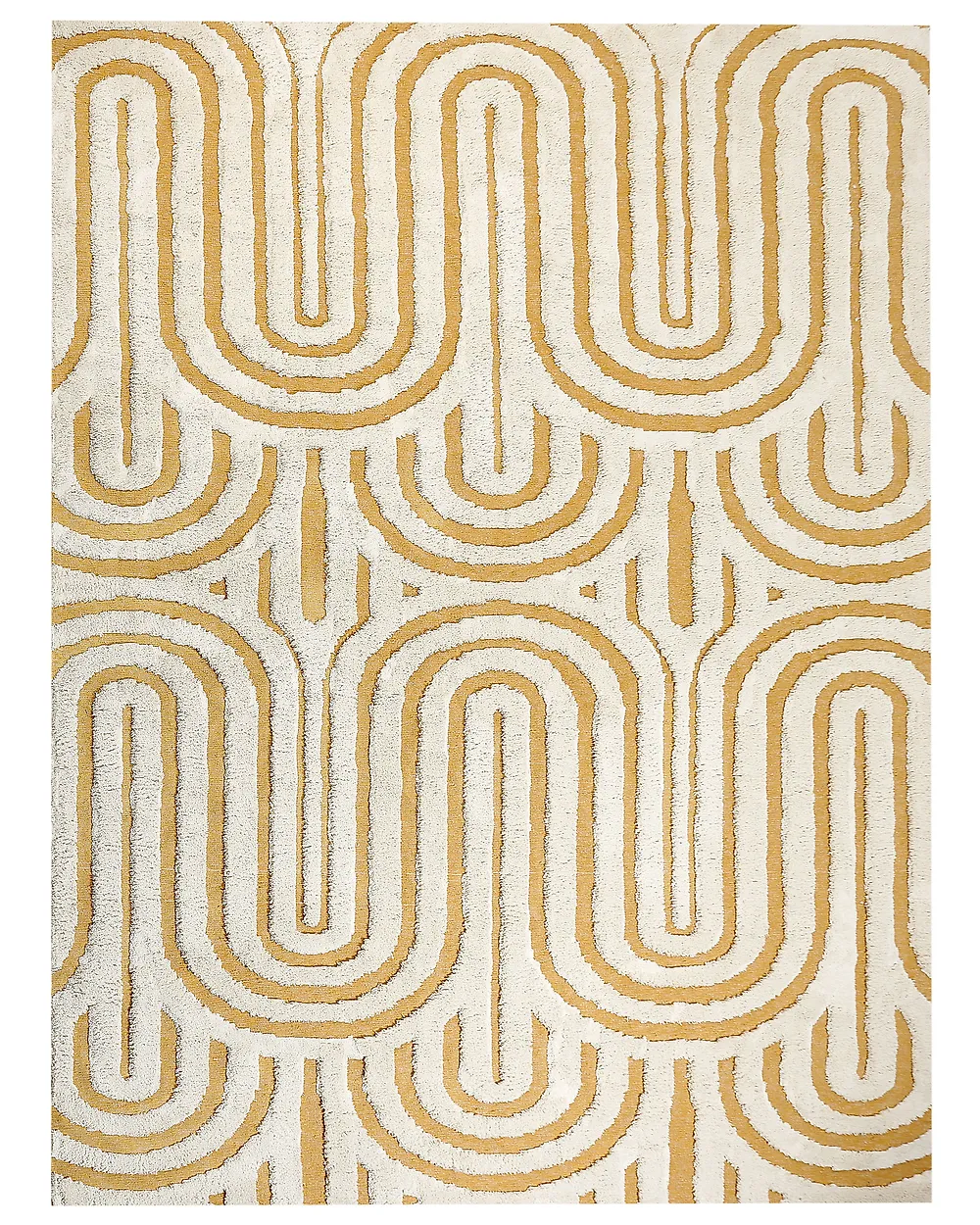 Area Rug 300 x 400 cm PERAI Off-White and Yellow DEF
