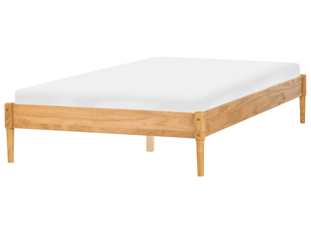 Bed without Headboard Pine Wood VEYRAC 140 x 200 cm (EU Double) Light Brown_1118736