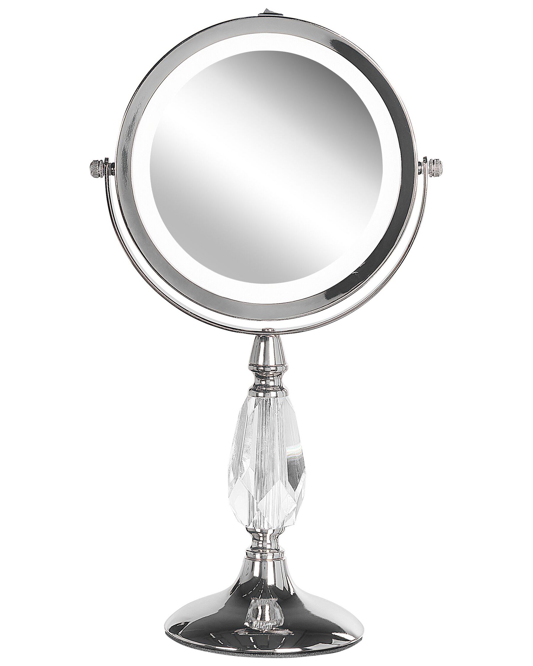 Specchio da tavolo LED argento ø 18 cm MAURY_813612