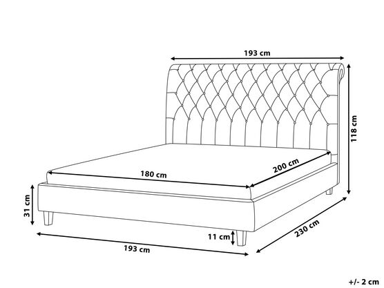 Fabric EU Super King Size Bed Beige REIMS Beliani