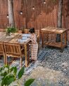 6 Seater Certified Acacia Wood Garden Dining Set with Trolley SASSARI II_933102