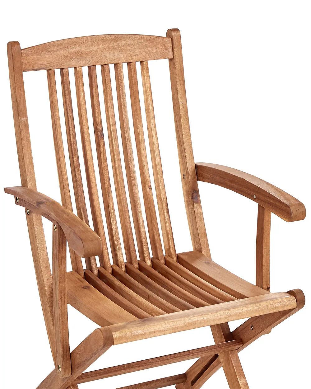 Set of 2 Garden Chairs with Cushions MAUI PREMIUM Acacia Wood Light Beige_990910