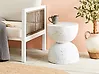Side Table CAORIA 40 cm 40 cm Terrazzo Effect White
