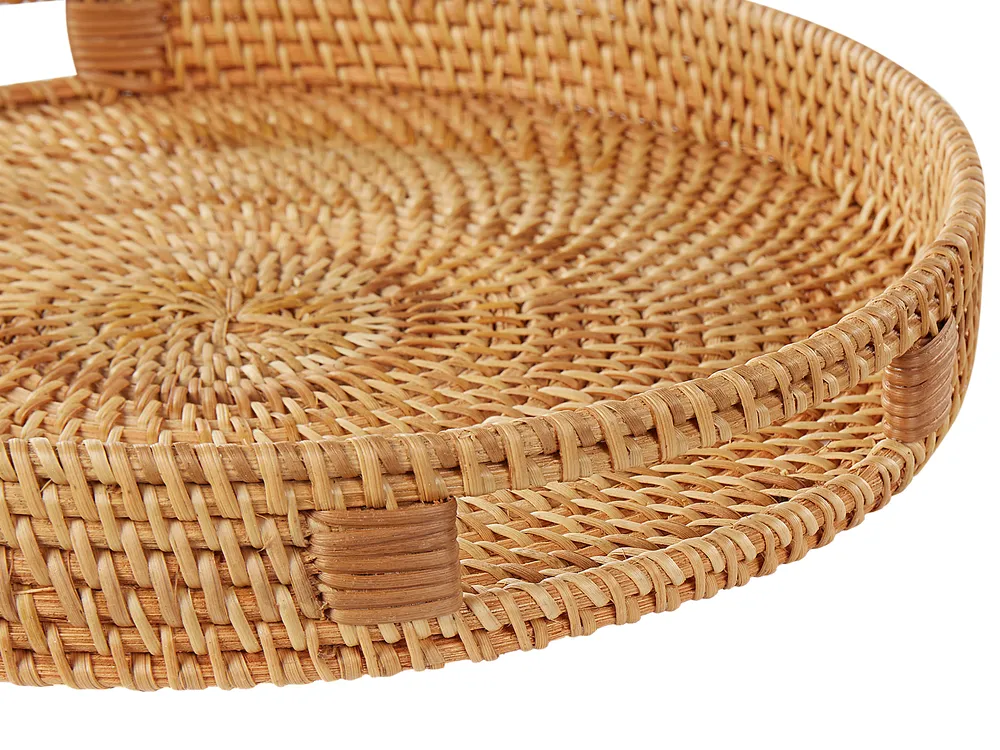 Zestaw 2 tac dekoracyjnych ADELSO Rattan Beżowy_894070