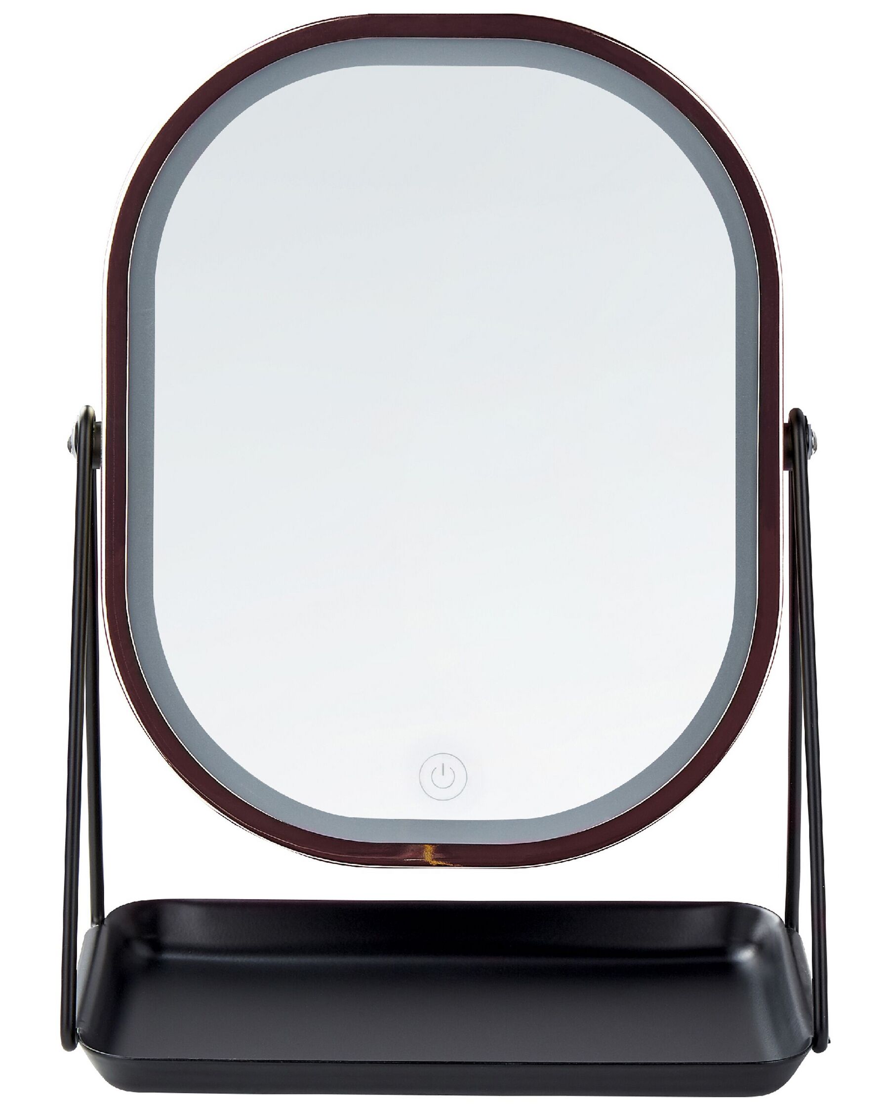 Kosmetické LED zrcadlo 20 x 22 cm černé/růžovozlaté DORDOGNE_848342