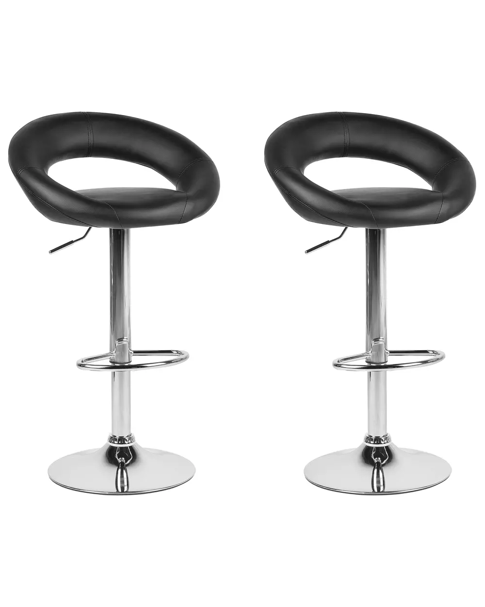 Klihome Sgabelli da Cucina, Sgabelli da Bar Set di 2, Sgabelli da Bar per Colazione con Schienale, con Sedile in Velluto Imbottito e Struttura in Metallo con Poggiapiedi, Nero, K0004BH-2