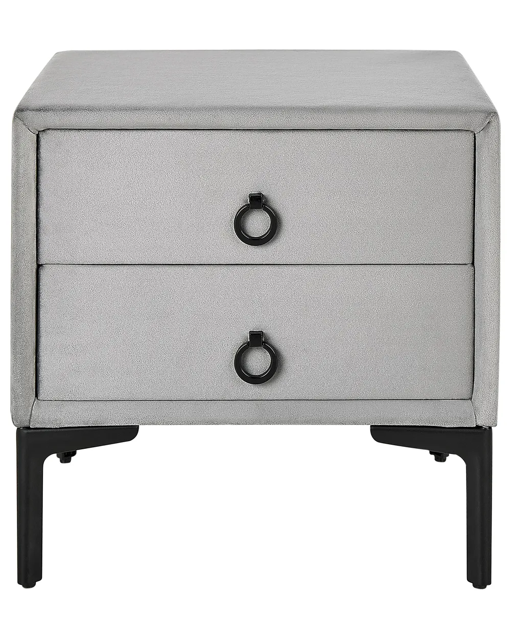 Comodino 2 cassetti SEZANNE Velluto Grigio chiaro_795404