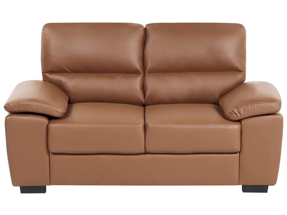 Sofa dla 2 osób VOGAR Ekoskóra Złoty brąz
