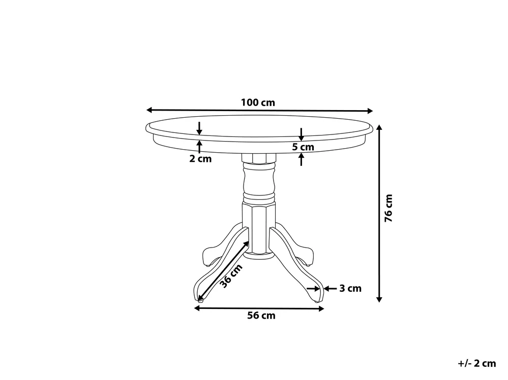 Dining Table AKRON Brown Ash Wood 100 cm 100 cm Wood_996796