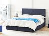 Velvet EU Super King Size Ottoman Bed with Drawers Black VERNOYES_861461