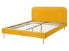 Łóżko welurowe 160 x 200 cm żółte FLAYAT_767559
