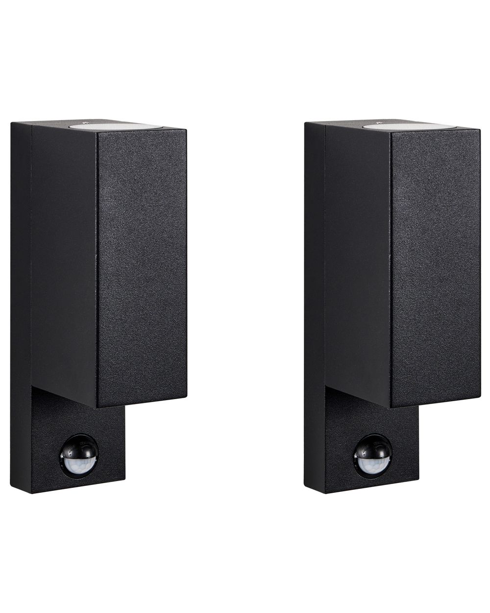 Set de 2 aplice de exterior LYNE Cu senzor de mișcare Negru