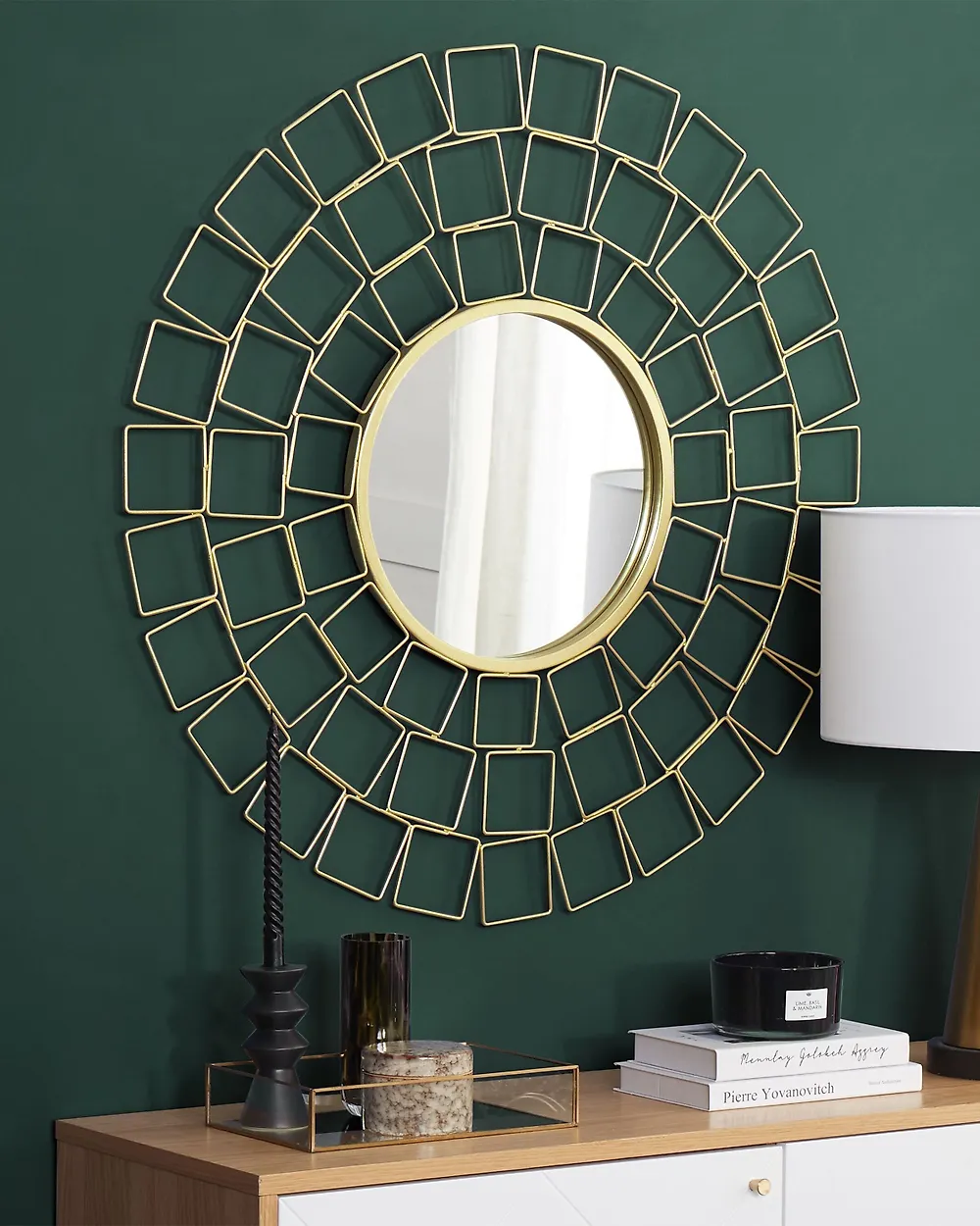 Miroir LABRIT 90 cm 90 cm Métal Doré_1179194