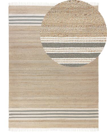 Jutový koberec 160 x 230 cm béžový/šedý MIRZA