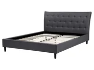 Bett mit Lattenrost Stoff SAVERNE 160 x 200 cm Dunkelgrau_708229