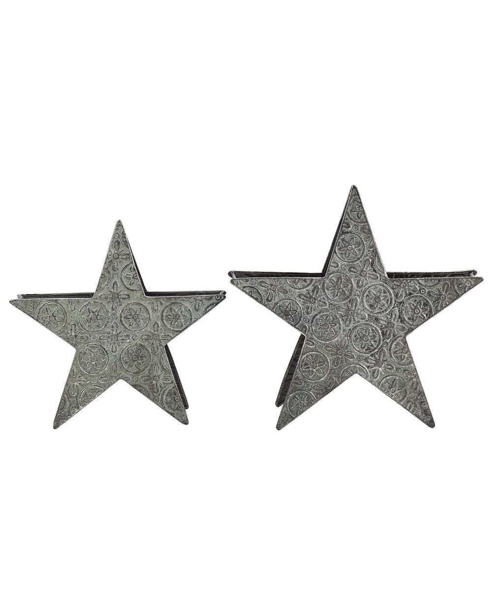 Kerzenständer 2er Set TORNIO 30/26 cm Metall Silber