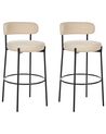 Set of 2 Boucle Bar Chairs Light Beige ALLISON_913874