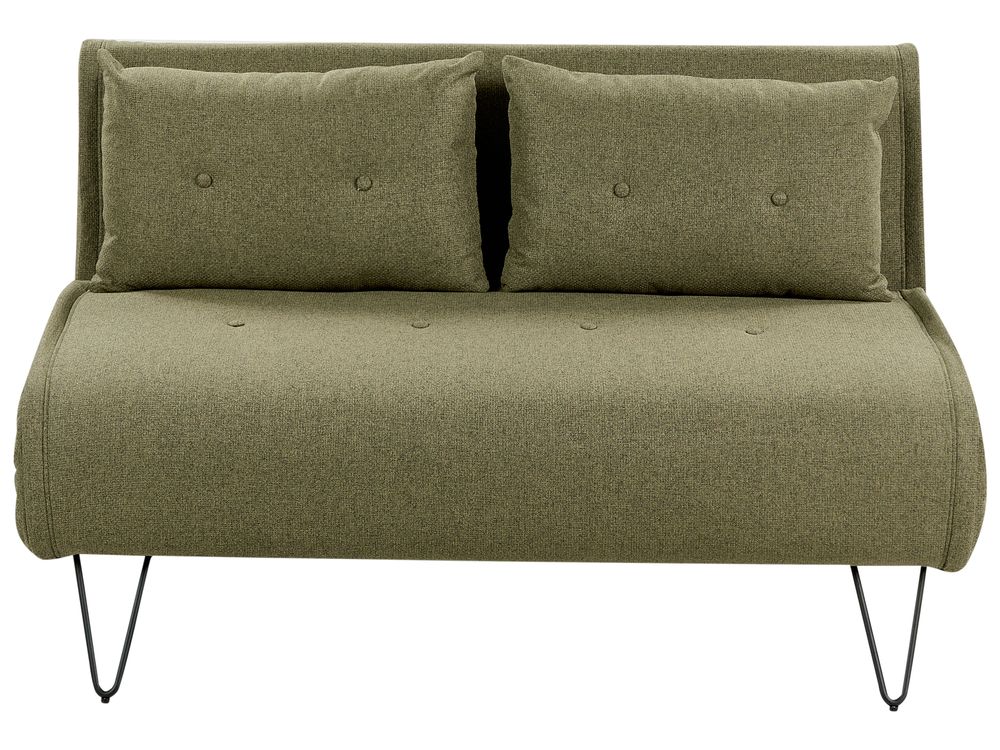 Sofa Bed 2 Seater VESTFOLD Fabric Olive Green