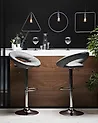 Set of 2 Bar Chairs PEORIA Swivel Faux Leather Grey