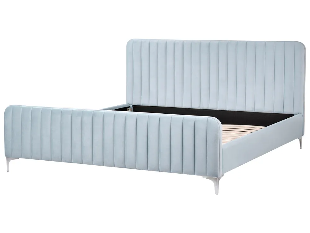 Bed Velvet LUNAN 180 x 200 cm (EU Super King) Light Blue_993706