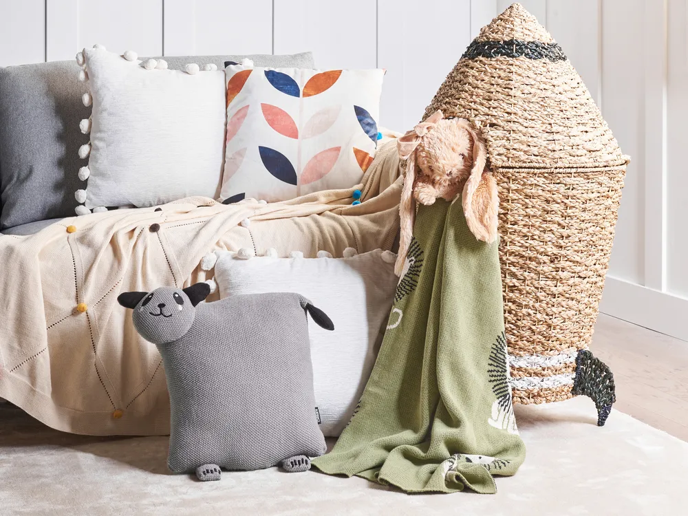 Conjunto de cojines decorativos SHADOOR Algodón 35 x 35 cm Gris