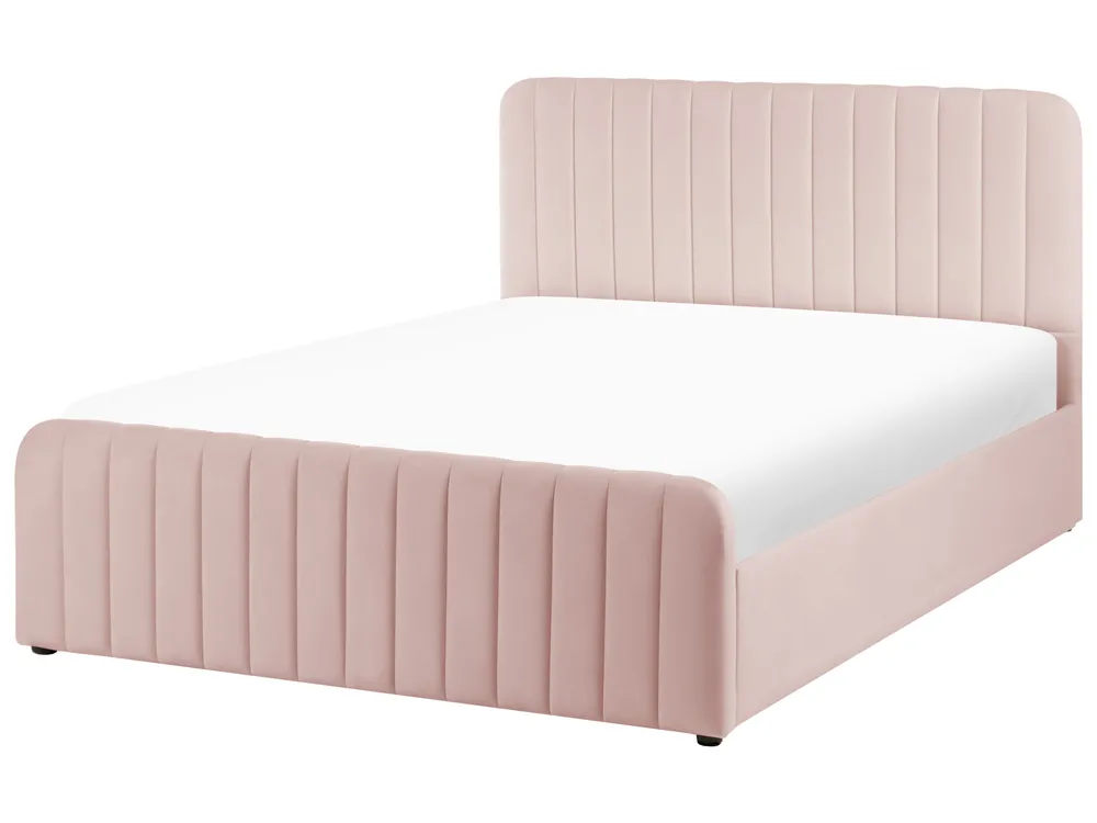 Ottoman Bed LUNAN Pastel Pink 140 x 200 cm (EU Double)_1051455