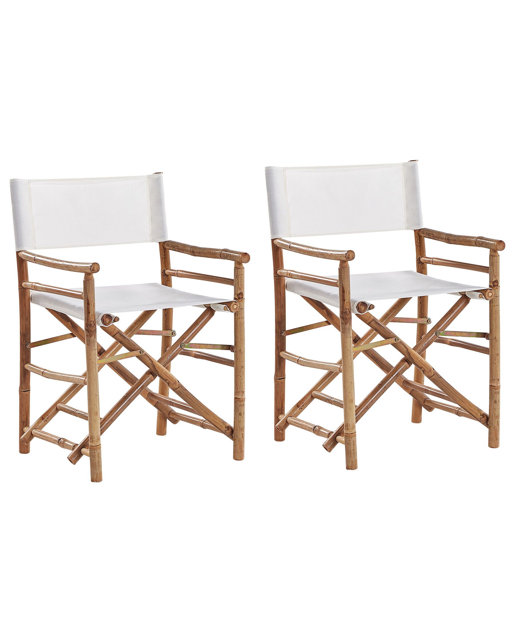 Lot de 2 chaises de jardin bois clair et blanc cassé MOLISE_809469