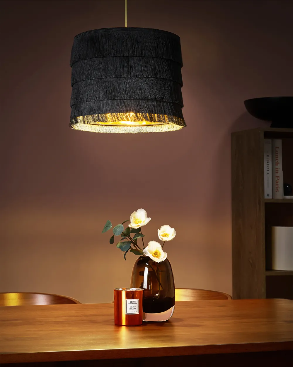 Pendant Lamp SUAPURE Fabric Black