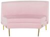 4 Seater Curved Velvet Sofa Pink MOSS_810382