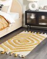 Tapis en coton 80 x 150 cm beige et jaune BINGOL_839455