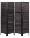 4-panelowy składany parawan pokojowy drewniany 170 x 163 cm ciemnobrązowy AVENES_874056