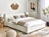 Boucle EU King Size Bed White LINARDS_930530