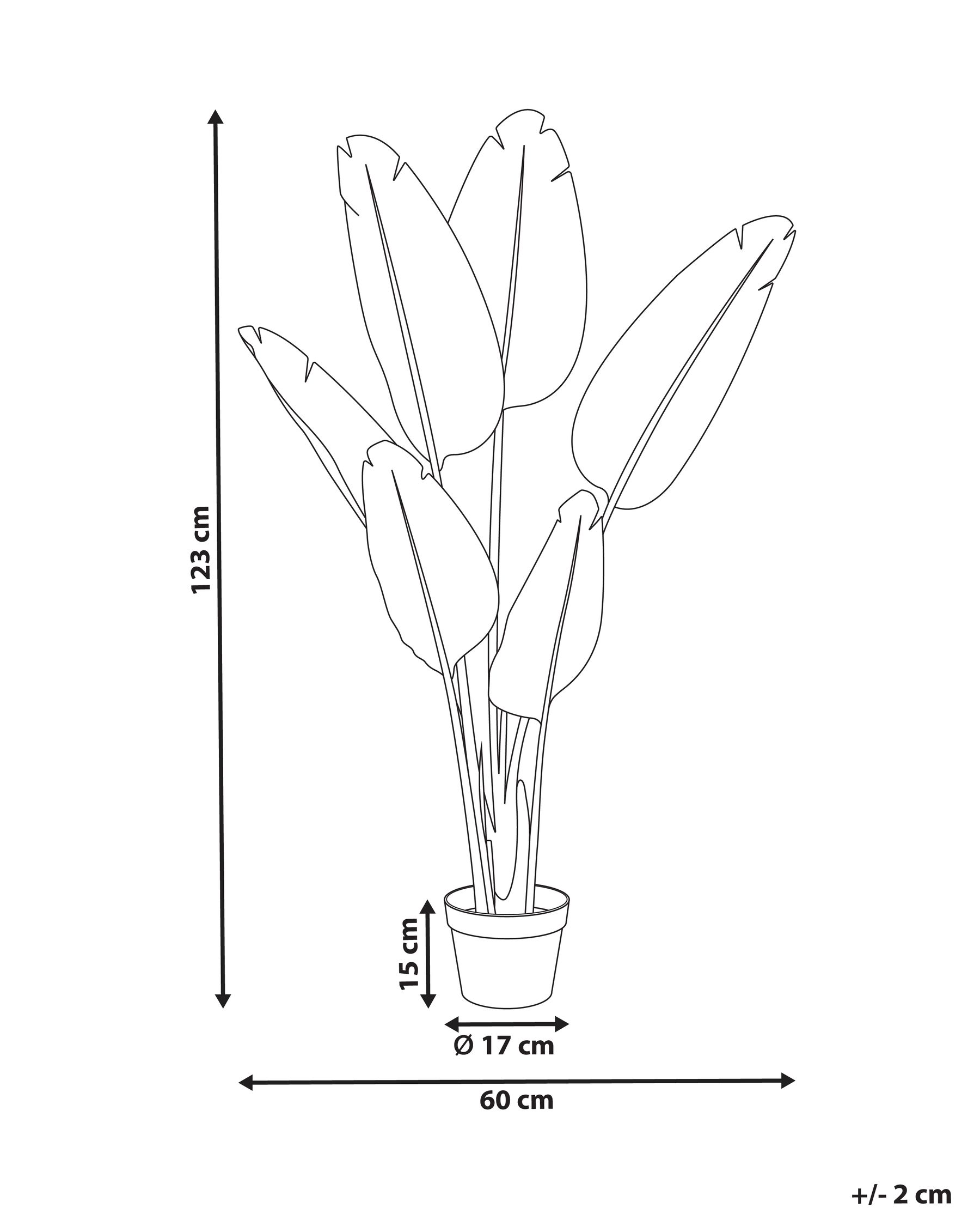 Sztuczna roślina BANANA TREE 123 cm Biały_993956