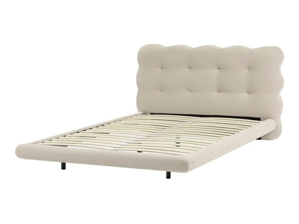 Bett mit Lattenrost Bouclé SOULISSE 120 x 200 cm Beige_1129771