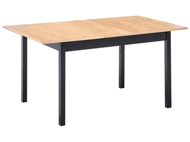 Extending Dining Table HOUSTON Light Brown/ Black 120/150 cm 90 cm Pine ...