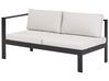 Lounge Set 3-teilig Aluminium schwarz 5-Sitzer Auflagen cremeweiß MESSINA_929525