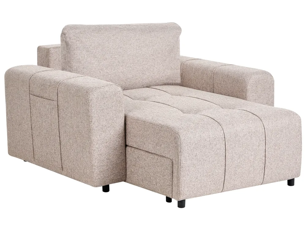 Chaise longue INNVIK Stof Lichtbruin met opbergruimte