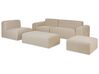 Lounge Set beige 7-Sitzer modular mit 2 Ottomanen BATTIFOLLO_933838