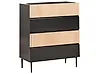 4 Drawer Chest BLYTHE Natural Ash Wood Black