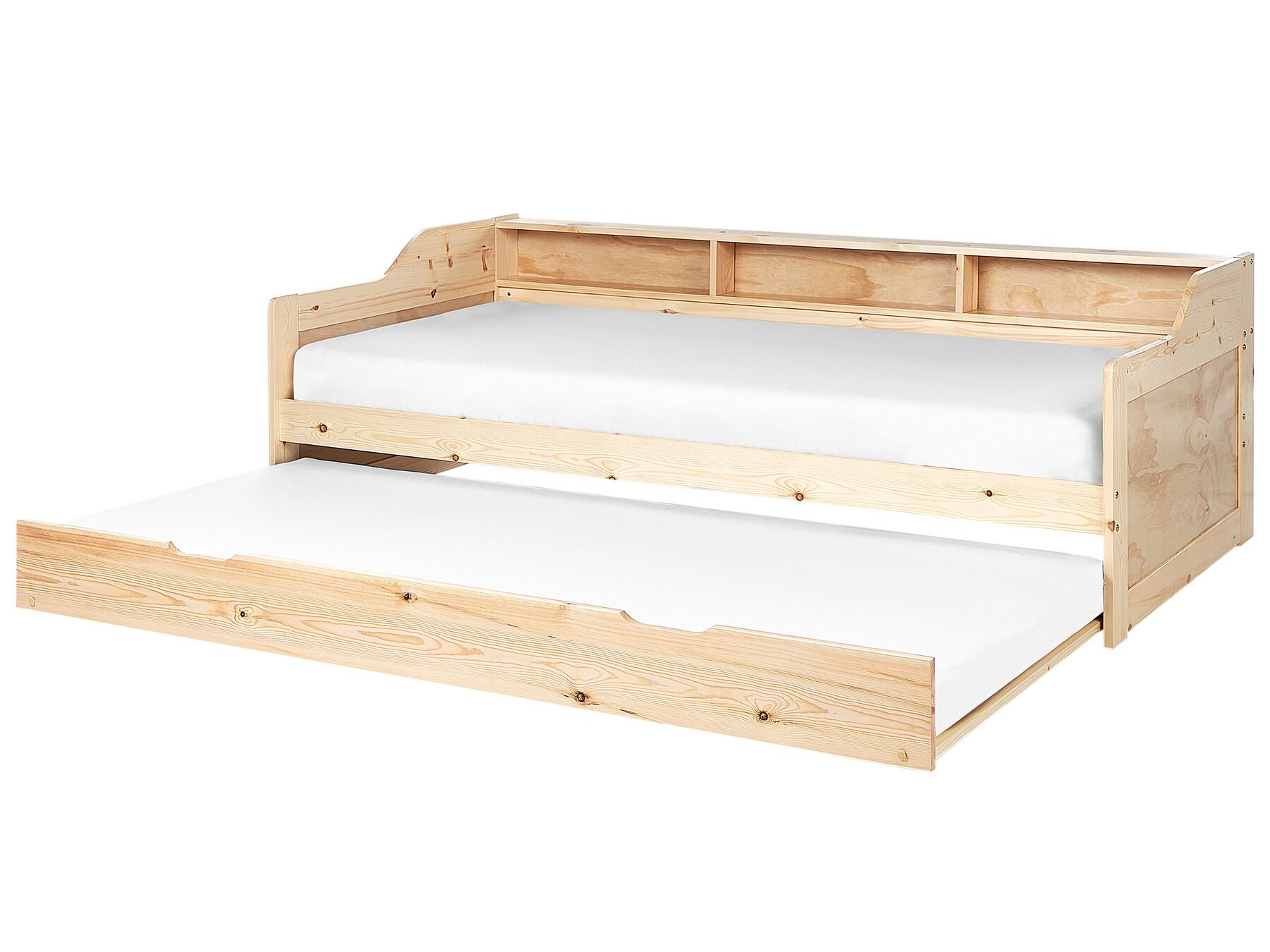 Dřevěná rozkládací postel 90 x 200 cm světlé dřevo EDERN_906513