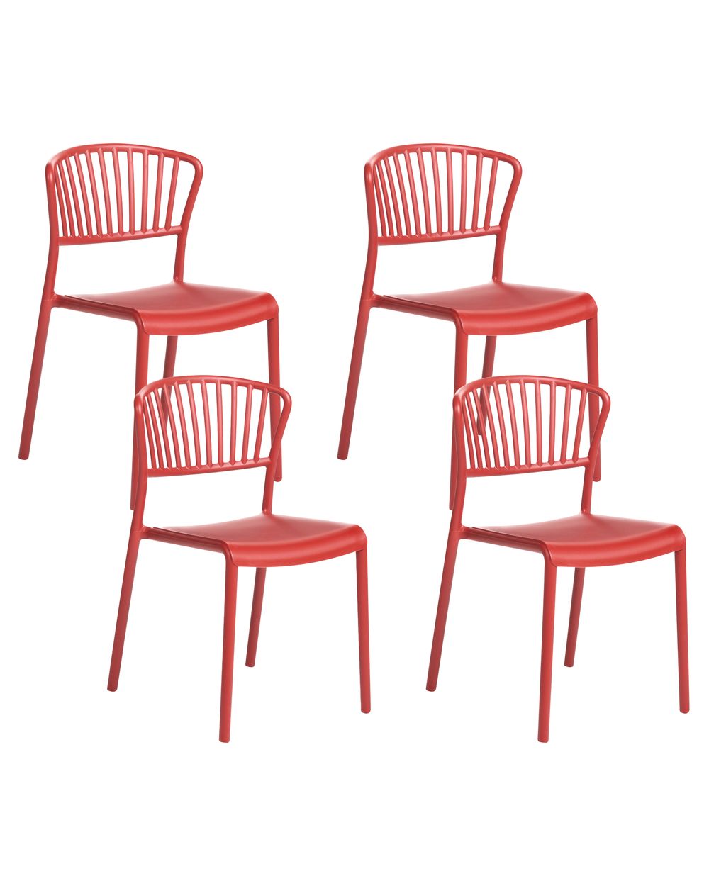 Set di 4 sedie da giardino GELA Rosso