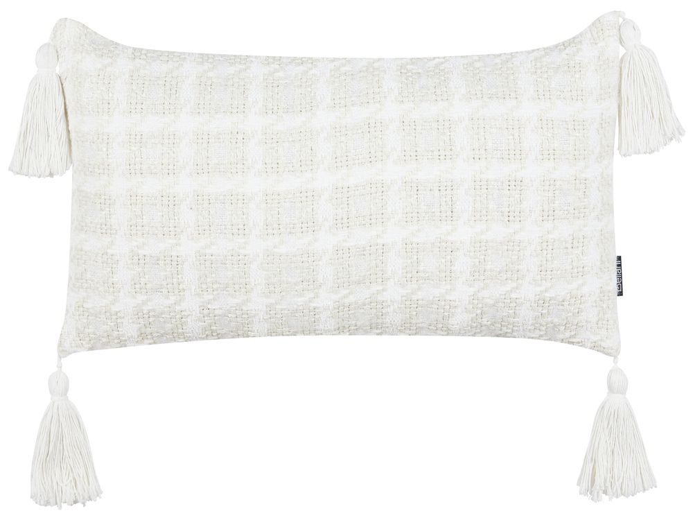 Pyntepude DOURIS 30 x 60 cm Lys Beige Ternet mønster