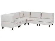 Modular Corner Sofa 5 Seater UNSTAD Fabric Light Beige Right Hand_925355