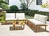 Conjunto de jardín con mesa 4 plazas FRASCATI modular Madera de acacia certificada Blanco crema