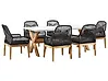 Garden Dining Set 6 Seater OLBIA with Cushions Black